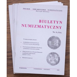 Biuletyn Numizmatyczny, Polskie Towarzystwo Archeologiczne, komplet 4 sztuk - 1999