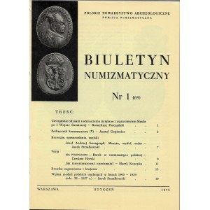 Biuletyn Numizmatyczny, Polskie Towarzystwo Archeologiczne, komplet 9 sztuk - 1972