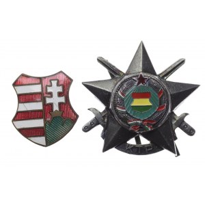 Węgry, Odznaka Węgierskiej Armii KTP „Żelazny poziom” w „Turnieju Pięcioboju Żołnierzy” + przypinka z godłem