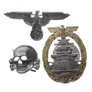 Niemcy, III Rzesza, zestaw 3 odznak wojskowych - KOPIE