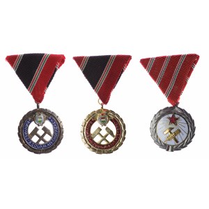 Węgry, (2 x Medal za zasługi górnicze 1957, Order Pracy 1954) zestaw 3 sztuki