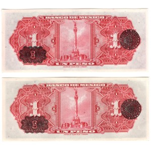 Meksyk, 1 peso 1940 i 1 peso 1950 - zestaw 2 sztuk
