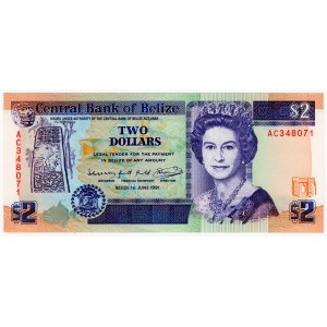 Belize, 2 dollars 1991