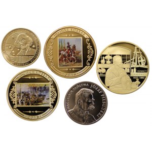 Polska, zestaw 5 medali okolicznościowych