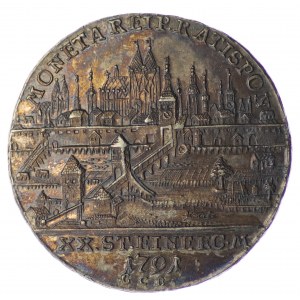 Niemcy, Regensburg, 1/2 talara 1791 - pięknie zachowane