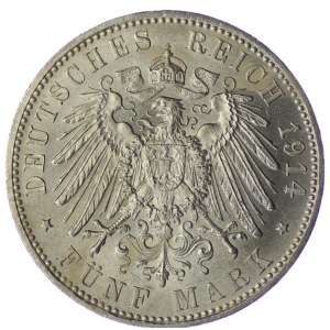 Niemcy, 5 marek, 1914 D, Monachium