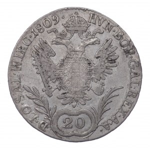 Austria, 20 krajcars 1809 B