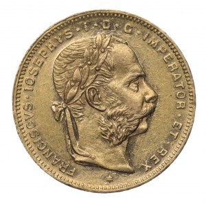Rakousko, 20 franků (8 florénů) 1878