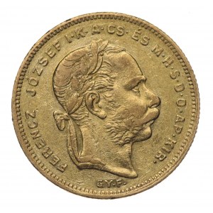 Maďarsko, 20 franků = 8 forintů, 1870
