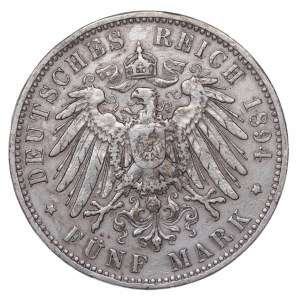 Deutschland, 5 Mark 1894 E