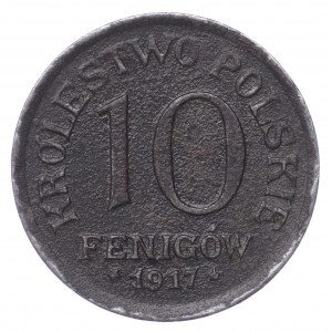 Polska, Królestwo Polskie, 10 fenigów 1917 - skrętka