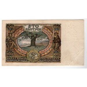 Polska, 100 złotych 1932, seria AŁ - dwie pionowe kreski na marginesie dolnym