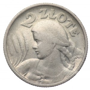 Polska, II RP, Kobieta i kłosy, 2 złote 1924 (róg i pochodnia), Paryż