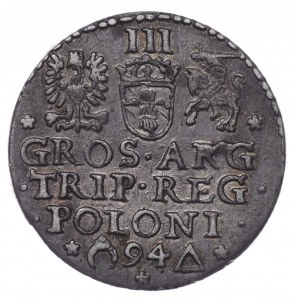 Polska, Zygmunt III Waza, trojak 1594, Malbork