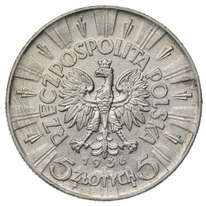 Polska, II RP, 5 złotych Piłsudski 1936