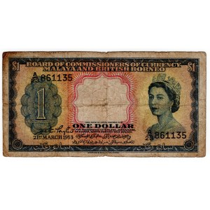Malaya and British Borneo, 1 dollar 1953