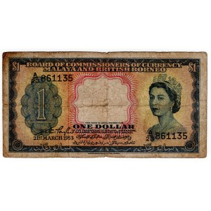 Malaya and British Borneo, 1 dollar 1953