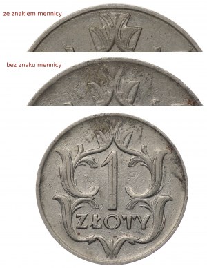 Polska, II RP, 1 złoty 1929 bez znaku mennicy - rzadkość !