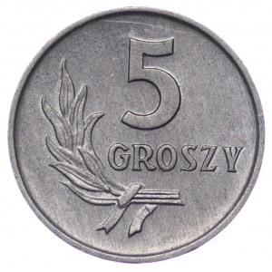 Polska, PRL, 5 groszy 1965