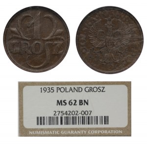 Polska, II RP, 1 grosz 1935