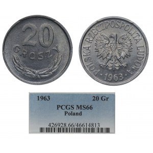 Polska, PRL, 20 groszy 1963