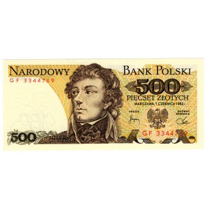 Polska, PRL, 500 złotych 1982, seria GF