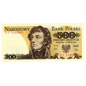 Polska, PRL, 500 złotych 1982, seria FS