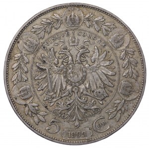 Rakúsko, František Jozef I., 5 korún 1909, Viedeň