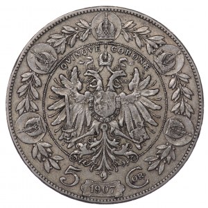 Rakúsko, František Jozef I., 5 korún1907, Viedeň