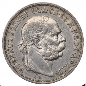 Węgry, 5 koron, 1908 KB, Kremnica