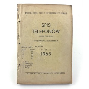 Telefónny zoznam mesta Poznaň a Poznaňského vojvodstva. 1963.