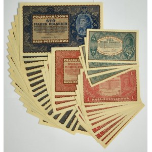 Zestaw, 1/2-100 marek 1919-20 (36 szt.) - przeważnie świeże