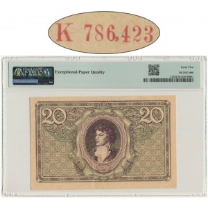 20 marek 1919 - K - PMG 45 EPQ - rzadka seria z przecinkiem