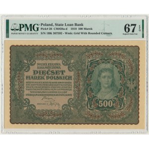 500 marek 1919 - I Serja BK - PMG 67 EPQ