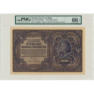 1.000 marek 1919 - III Serja Ł - PMG 66 EPQ - polska litera