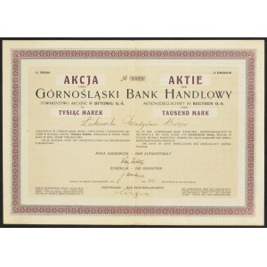 Górnośląski Bank Handlowy Towarzystwo Akcyjne w Bytomiu, 1.000 mkp, Emisja II