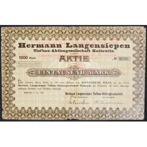 Hermann Langensiepen Tiefbau AG / Tor Budowle nad i podziemne S.A. w Katowicach, 1.000 marek