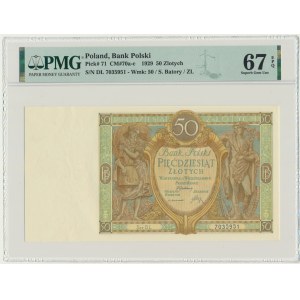 50 złotych 1929 - Ser.DL. - PMG 67 EPQ