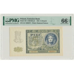 5 złotych 1941 - AC - PMG 66 EPQ