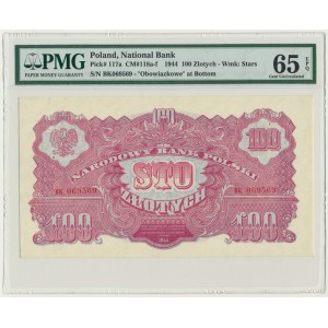 100 złotych 1944 ...owe - BK - PMG 65 EPQ - PIĘKNY