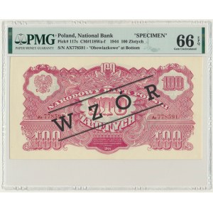 100 złotych 1944 ...owe - WZÓR - Ax 778... - PMG 66 EPQ