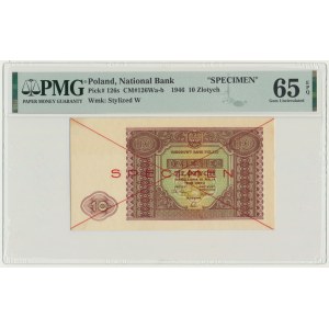 10 złotych 1946 - SPECIMEN - PMG 65 EPQ