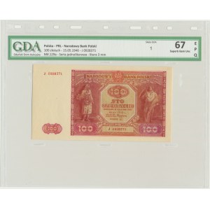 100 złotych 1946 - J - GDA 67 EPQ - PIĘKNY
