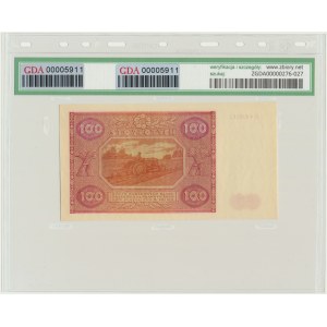 100 złotych 1946 - J - GDA 67 EPQ - PIĘKNY