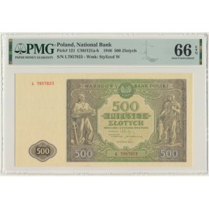 500 złotych 1946 - L - PMG 66 EPQ