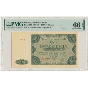 20 złotych 1947 - A - PMG 66 EPQ