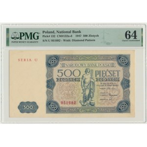 500 złotych 1947 - U - PMG 64
