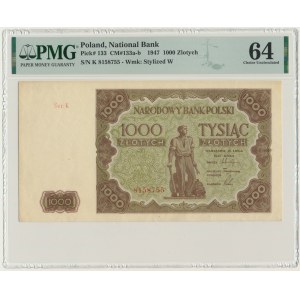 1.000 złotych 1947 - K - PMG 64