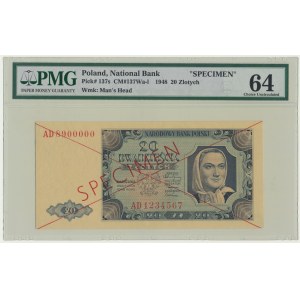 20 or 1948 - SPECIMEN - AD 890000/12314567 - PMG 64