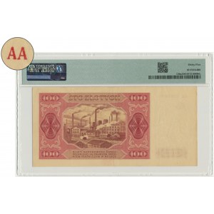 100 złotych 1948 - AA - PMG 35 - bardzo rzadka seria